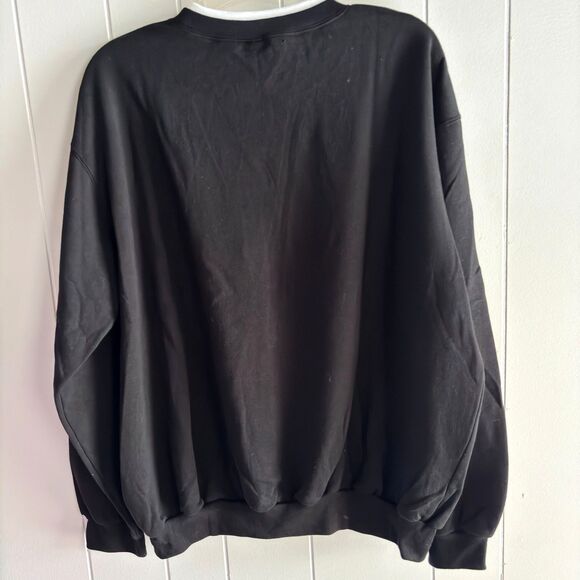 Woman's XL Black Layer Look Crewneck Holiday Applique Snowman Sweatshirt #F - Picture 2 of 6